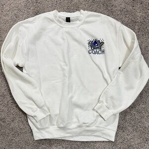Cheer Coach White Crewneck Sweatshirt